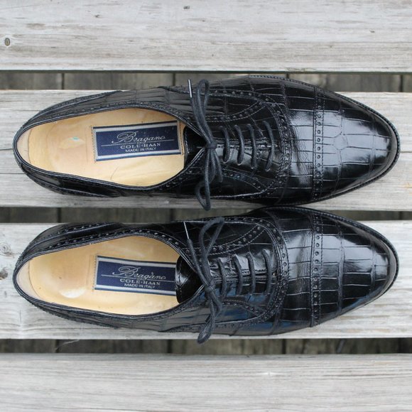 Vintage Cole Haan Black Genuine Alligator Cap Toe Oxford, Men's 7.5 M, EUC - Picture 8 of 13